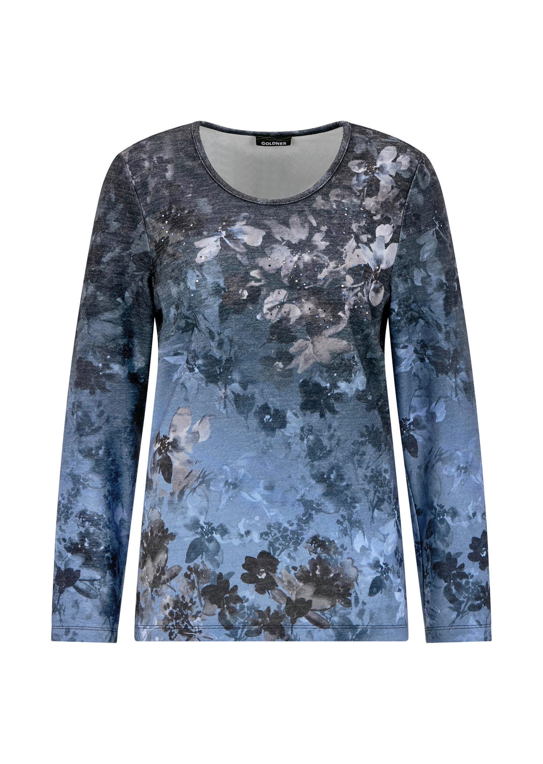 T-shirt à manches longues avec pierres brillantes multicolores
