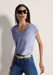 Sleeveless top with a wide ribbed trim thumbnail 5