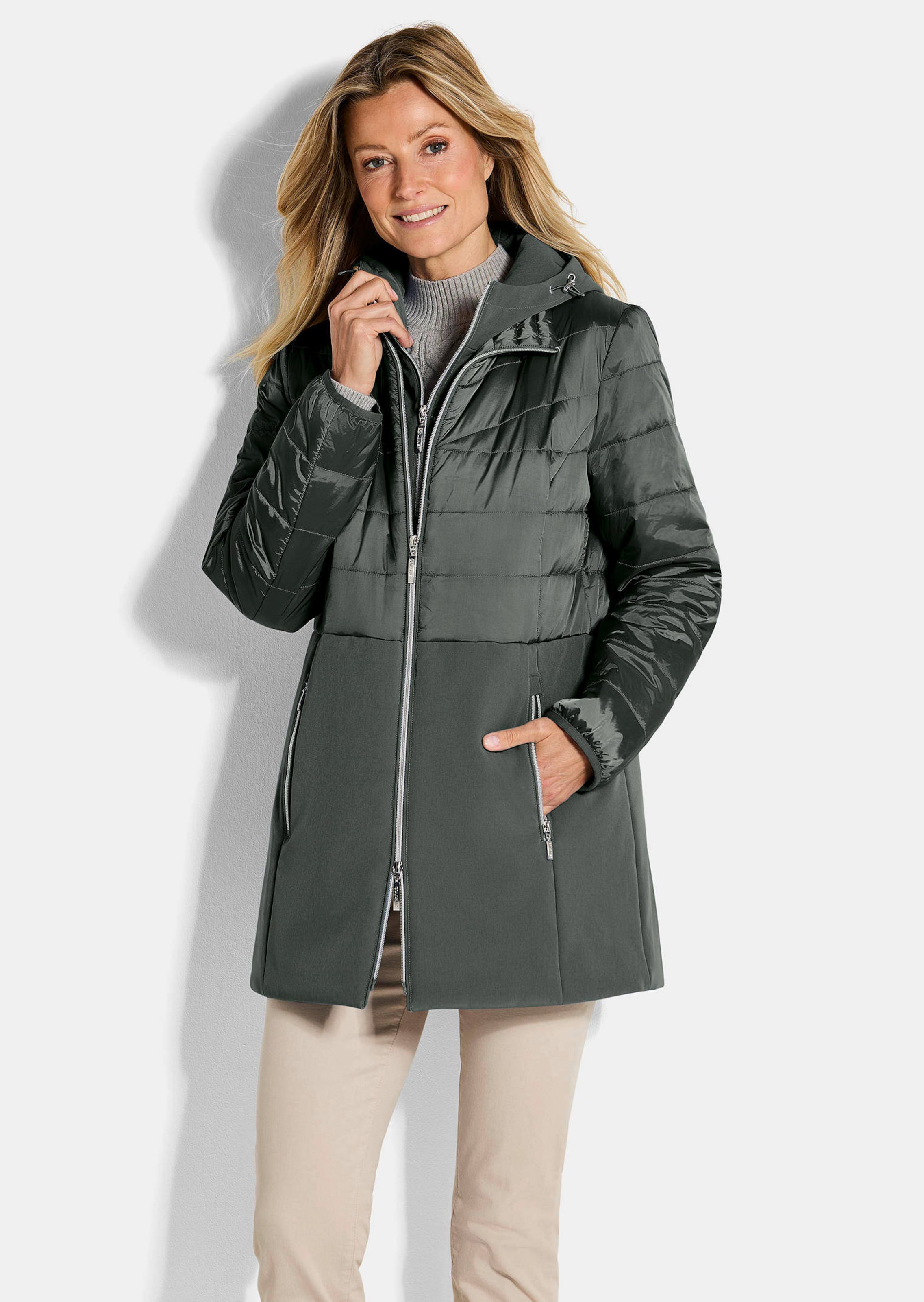 Steppmantel mit Softshell-Einsatz