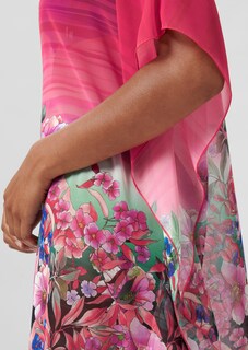Semitransparenter Kaftan mit floralem Tropenprint thumbnail 6