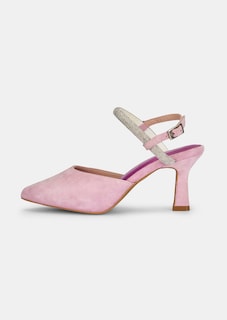 Pumps aus Veloursleder mit Glitzer-Riemchen thumbnail 4