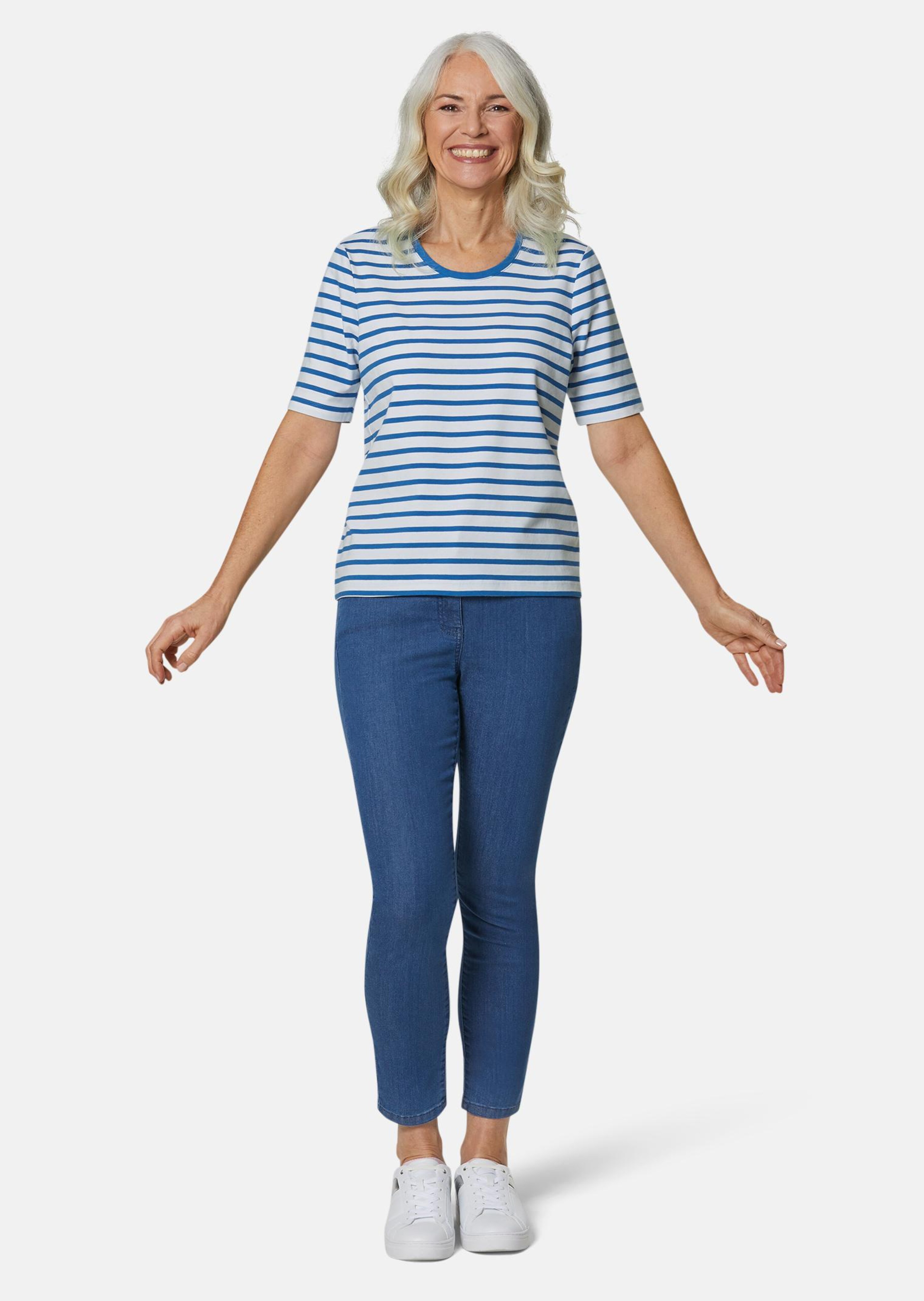 Gestreept shirt met halflange mouwen