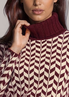 Pull à motif zigzag et col roulé thumbnail 6