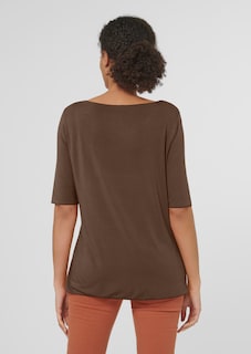 T-shirt with rounded neckline and 1/2-length sleeves thumbnail 4