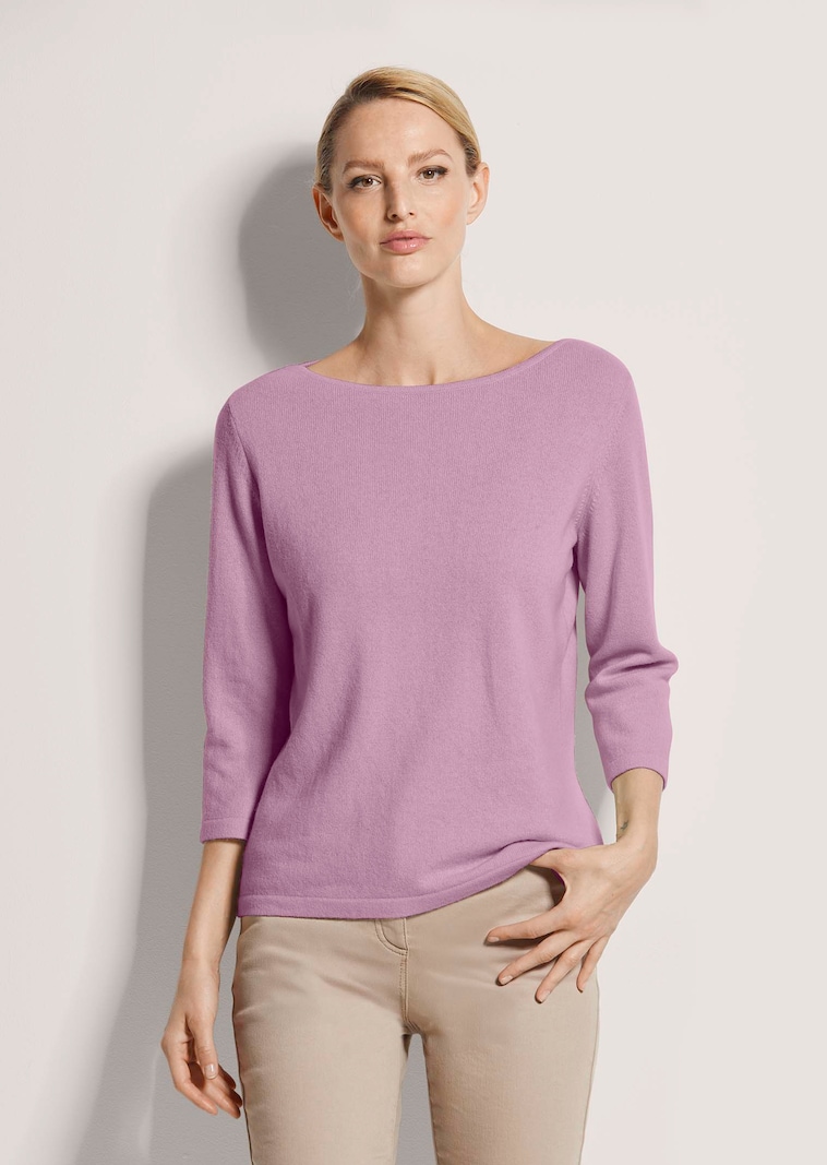 Kaschmirpullover mit U-Boot-Ausschnitt