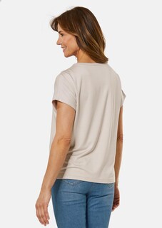 Comfortabel shirt met ronde hals van glanzend materiaal thumbnail 3