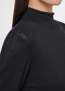 Feinstrick-Pullover mit feinem Lochmuster thumbnail 6
