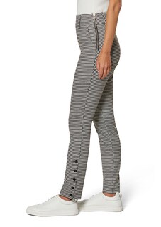 Straight pepita trousers with side button plackets thumbnail 5