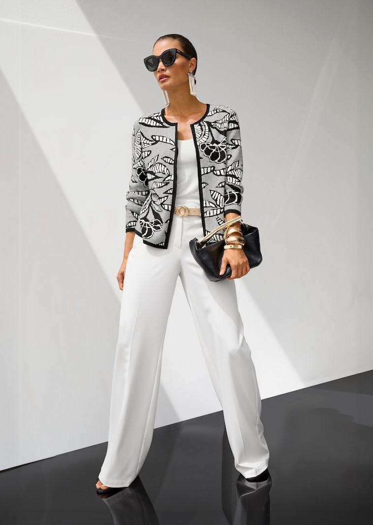 Jacquard-Strickblazer mit Reißverschluss