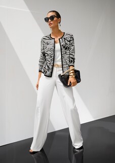 Jacquard-Strickblazer mit Reissverschluss thumbnail 1