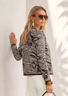 Blazer en maille à imprimé jacquard et zip thumbnail 1