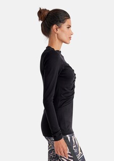 Langarm-Shirt mit Stehkragen und Raffung thumbnail 5