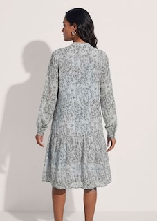 Romantic midi dress with round neck thumbnail 4