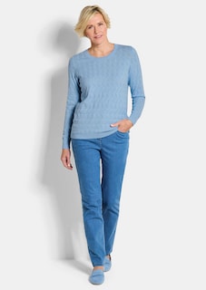 Pull en tricot avec motif torsadé en zigzag thumbnail 2