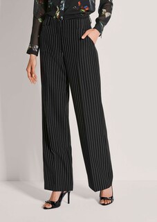 Pantalon à fines rayures à jambe large thumbnail 1