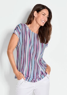 Druckbluse mit Streifendruck thumbnail 1