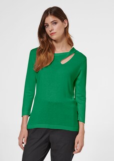 Fine knit jumper with 3/4-length sleeves and cut-out thumbnail 2