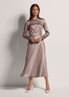 Jupe midi en satin fluide thumbnail 3