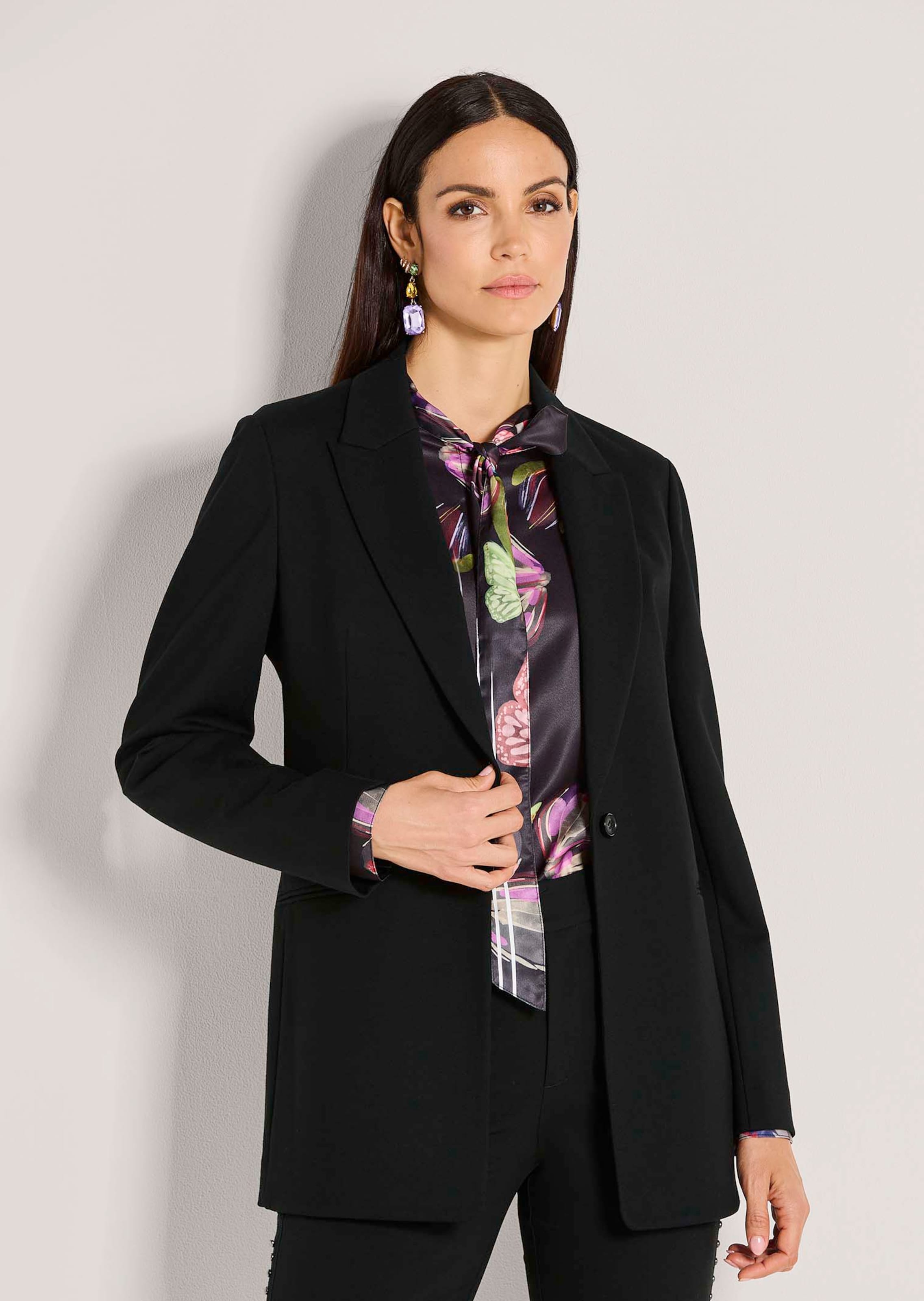 Jersey-Blazer in lässiger Länge