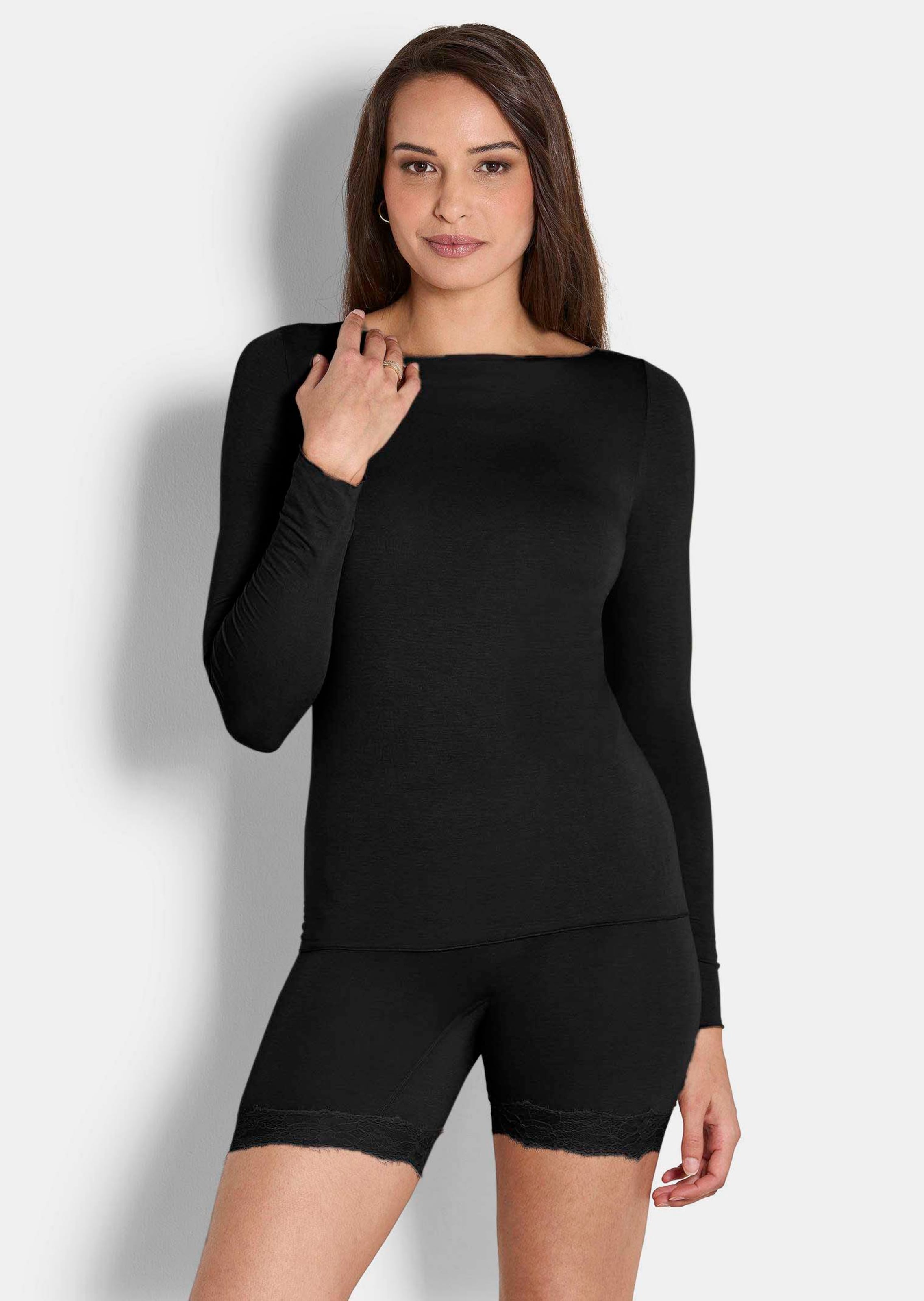 Langarmshirt mit Kaschmir