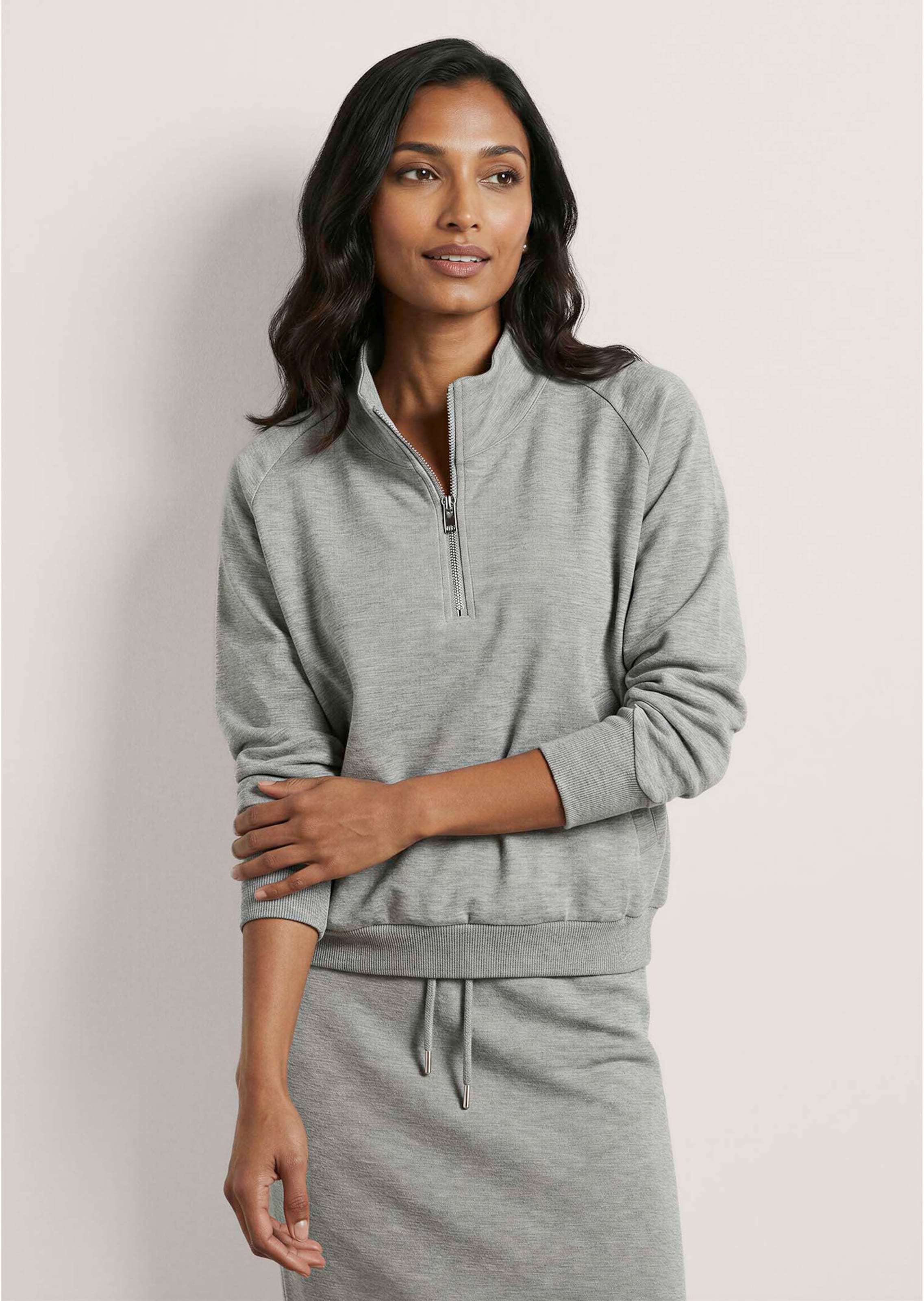 Sweat-shirt à col montant et zip