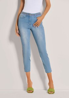 Schmale 7/8-Jeans mit bunten Streifen-Akzenten thumbnail 2
