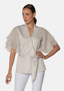 Bluse im Metallic-Look mit transparenten Ärmeln thumbnail 2
