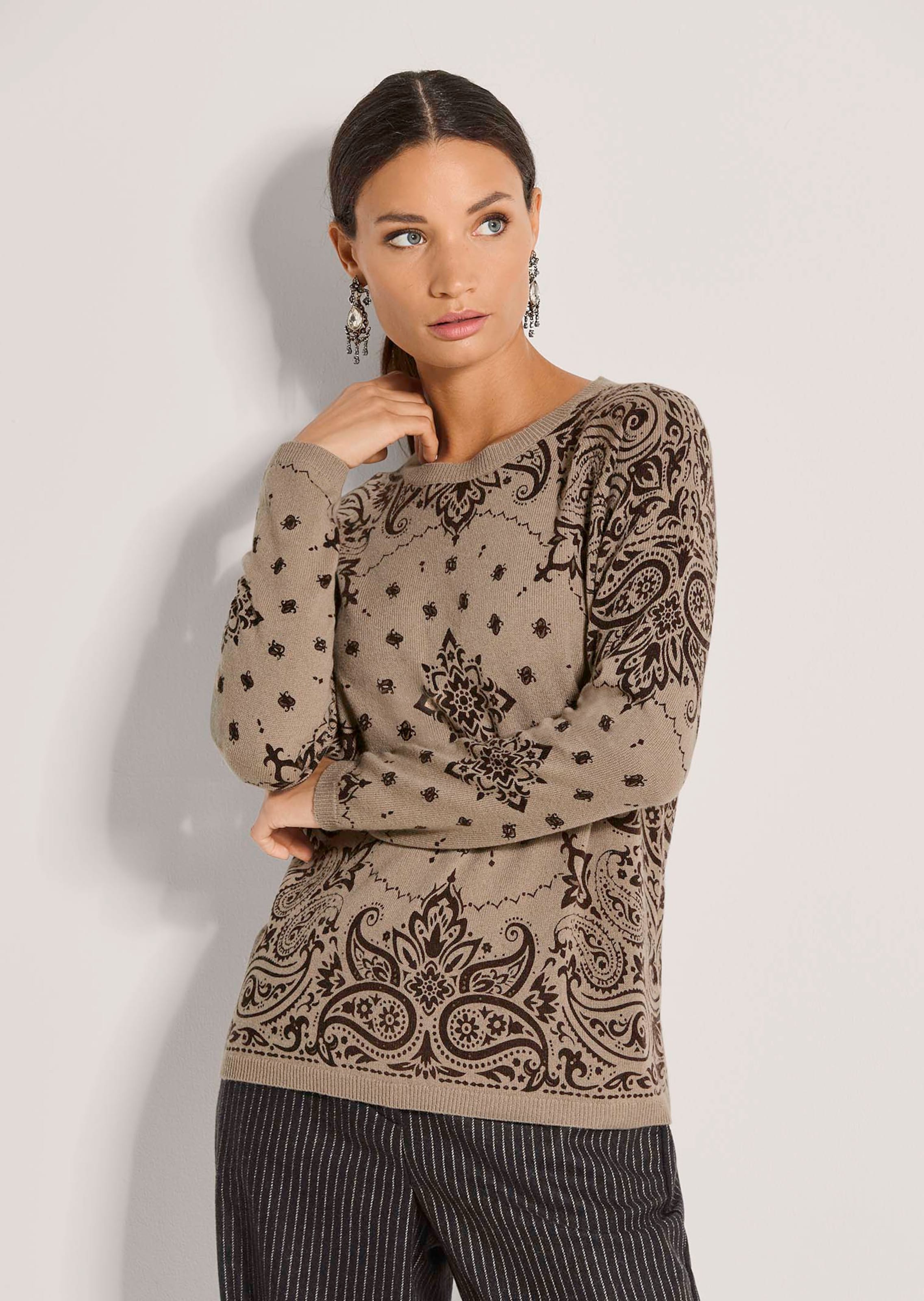 Pullover van kasjmier met paisleypatroon
