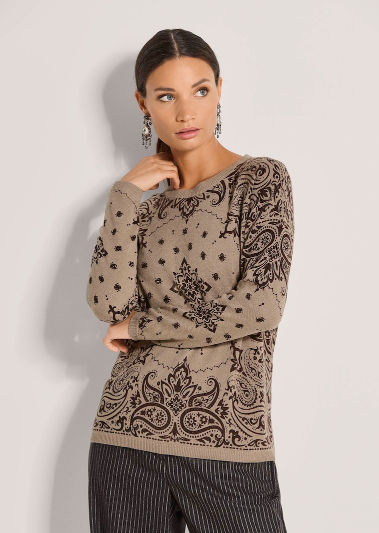 Pullover van kasjmier met paisleypatroon