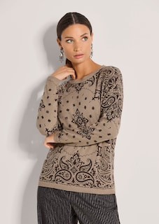 Pull en cachemire avec motif paisley thumbnail 2