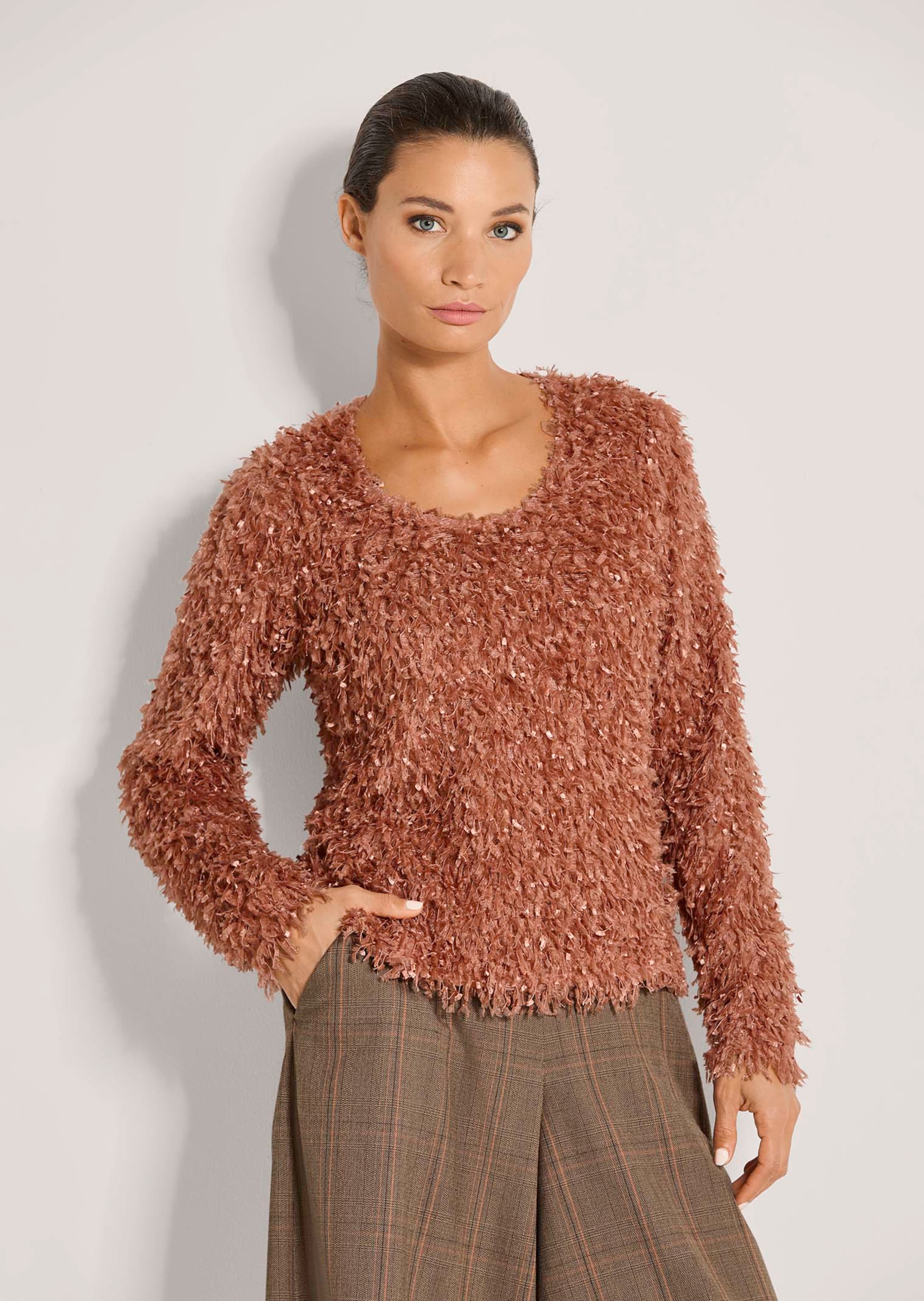 Sweatshirt aus Effektgarn in Federoptik