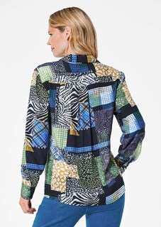 Gedessineerde blouse met patchpatroon thumbnail 3