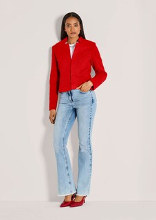 Kurzer Jersey-Blazer mit Zopfmuster thumbnail 3