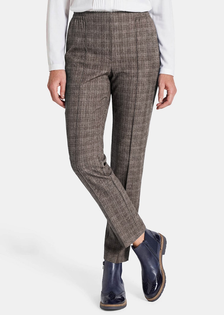Pantalon à carreaux CARLA avec liserés