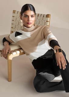 Rollkragen-Pullover mit geometrischem Muster thumbnail 1