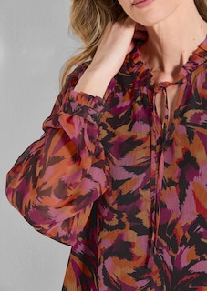 Blouse van chiffon met semi-transparante mouwen thumbnail 3
