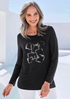 Shirt met lange mouwen en metallic print thumbnail 7