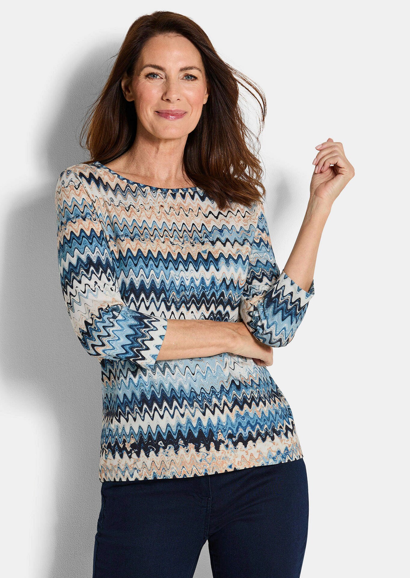 Jersey shirt met 3/4-mouwen