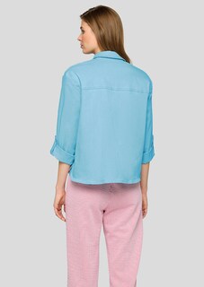 Jeansblouse met glinsterende klepzakken thumbnail 3