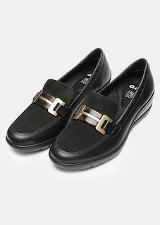 Leder-Slipper mit Zierschnalle thumbnail 2