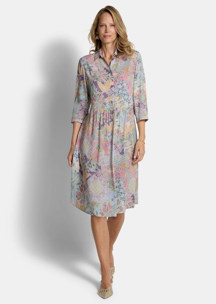 Hemdblusenkleid aus reiner Viskose