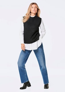 Ribpullover met opstaande kraag thumbnail 2
