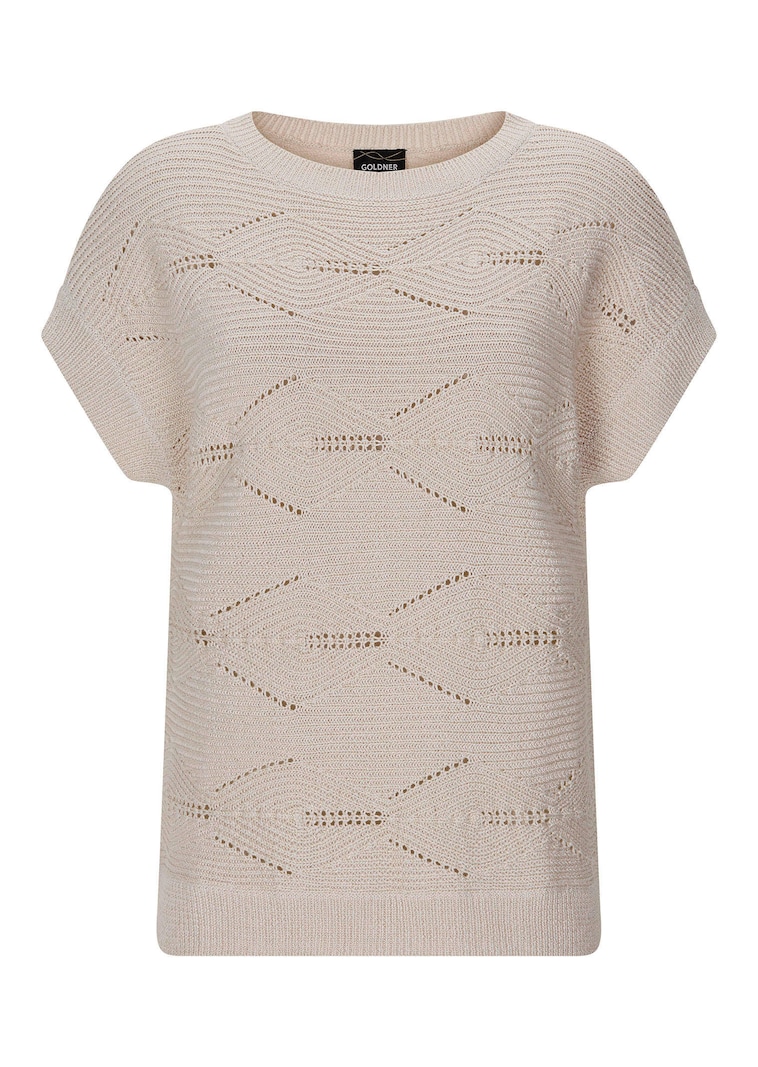 Ajour-Pullover mit feinem Glanz