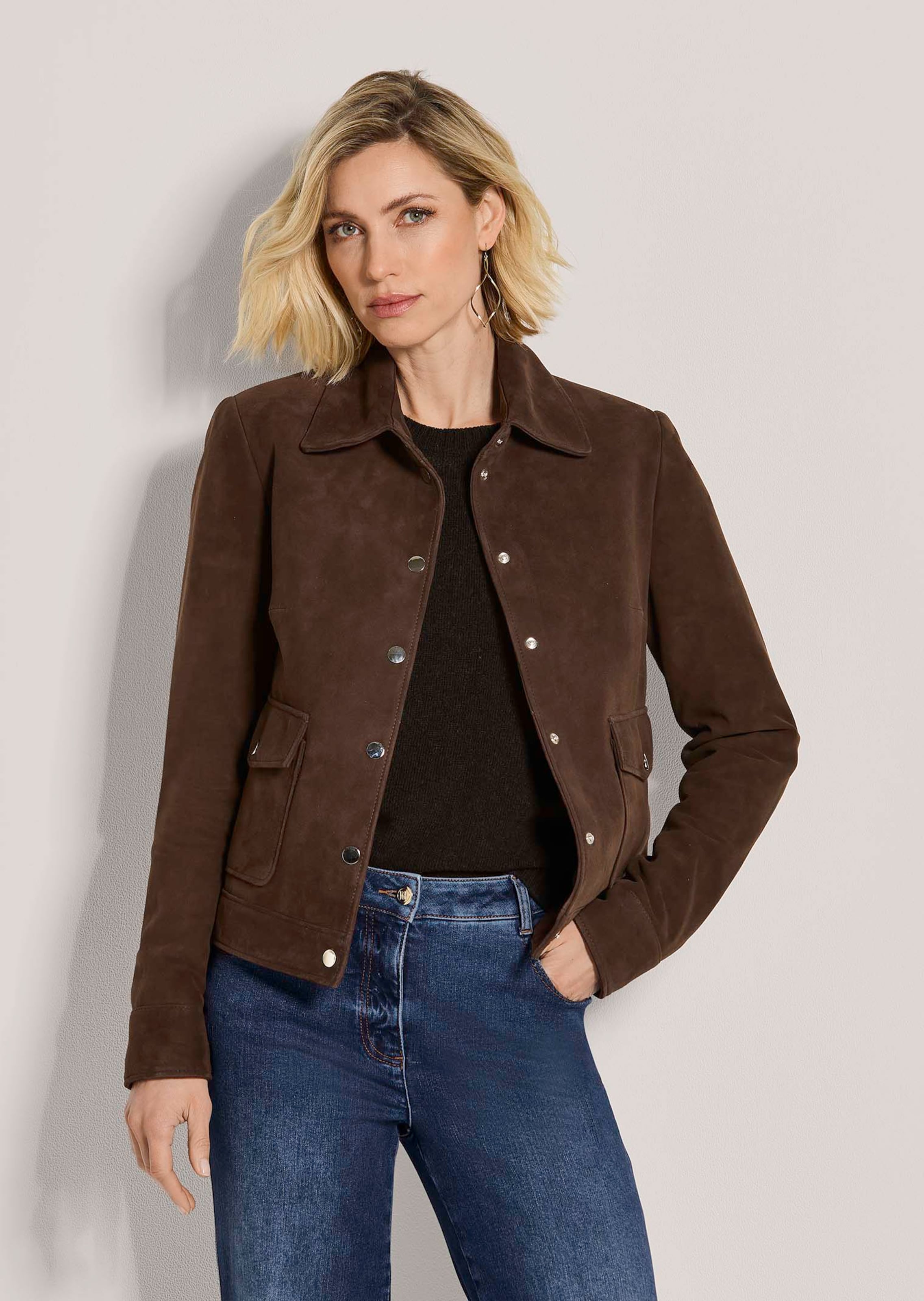 Lederjacke aus Ziegenvelours