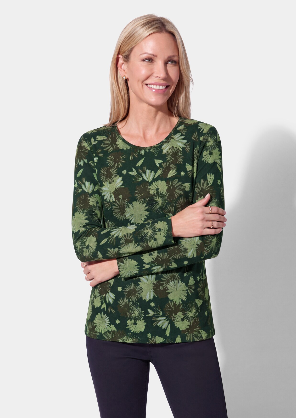 Pflegeleichtes Shirt mit Blütenmuster