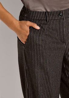 Pinstripe trousers with wide-leg trousers thumbnail 6