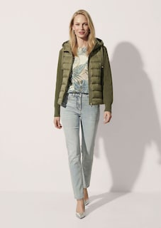Steppjacke mit Strickärmeln und Kapuze thumbnail 3