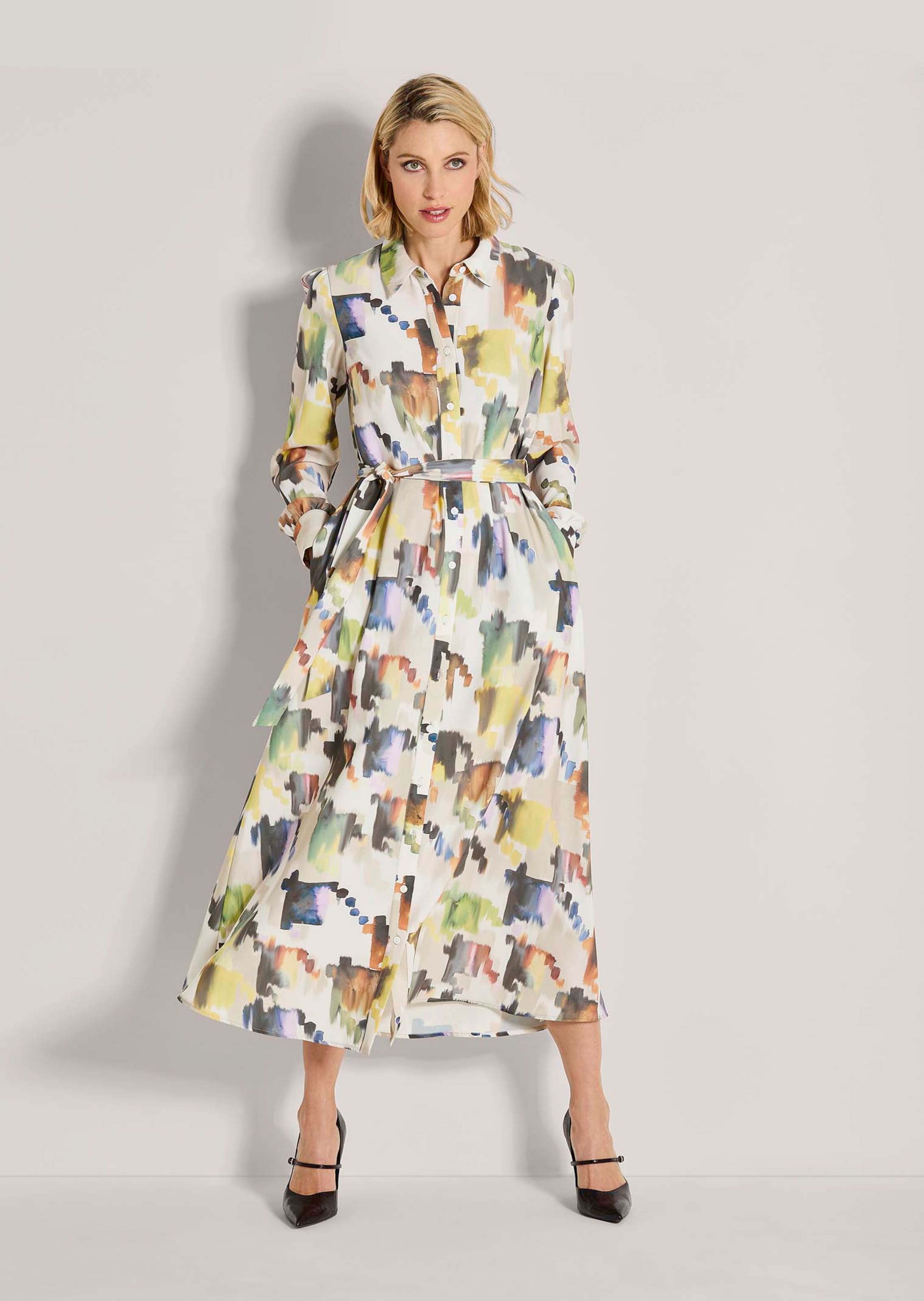 Hemdblusenkleid mit Allover-Druck