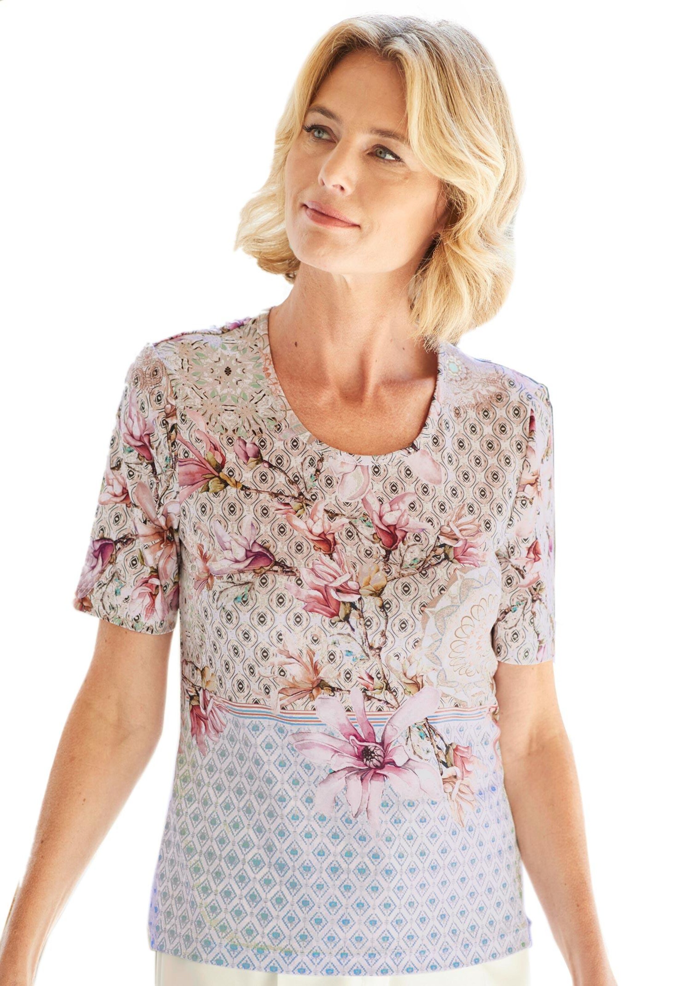 Comfortabel, gedessineerd shirt in een mix van patronen