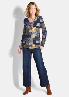 T-shirt en jersey avec imprimé patchwork thumbnail 2